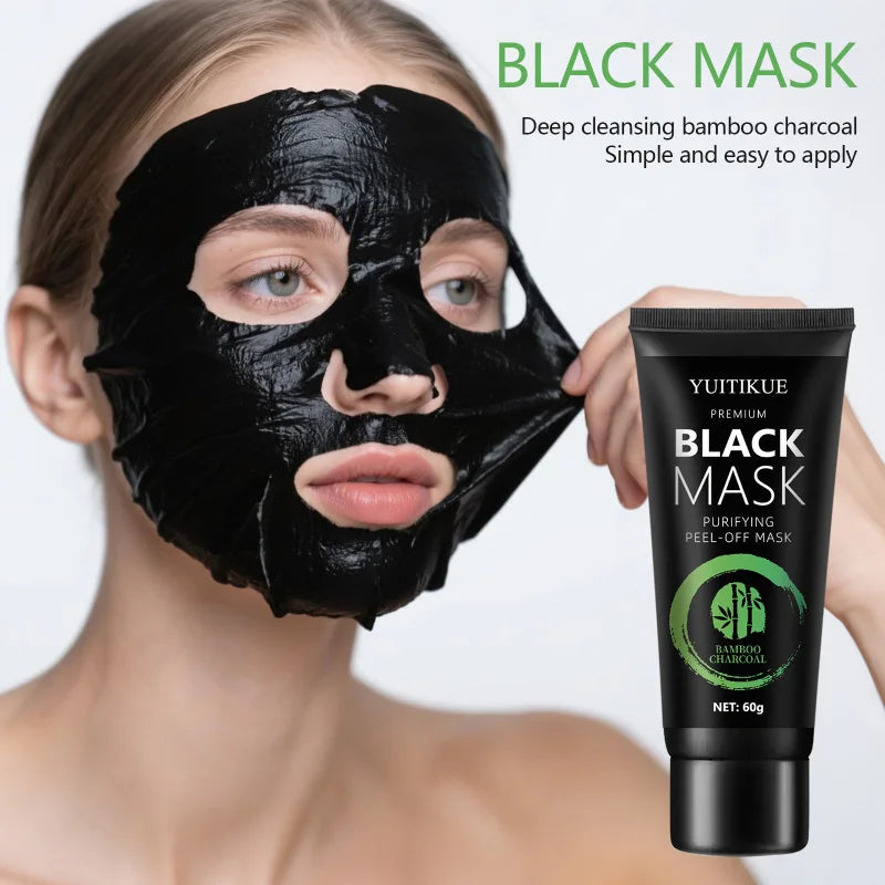 Bamboo Charcoal Blackhead Mask - Tear-off Mask contains ascorbic acid, hyaluronic acid, moisturizing and oil control, cleansing