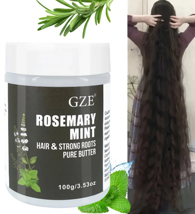 GZE Rosemary Mint Hair & Strong Roots Butter - Natural Hair Growth & Damage Repair Treatment for Stronger, Healthier Hair