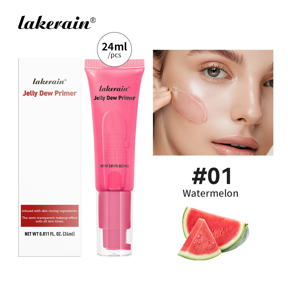 Lakerain Jelly Dew Primer Makeup Long Lasting Moisturising Semi-transparent Jelly Texture Pre Makeup Base Cream Cosmetics