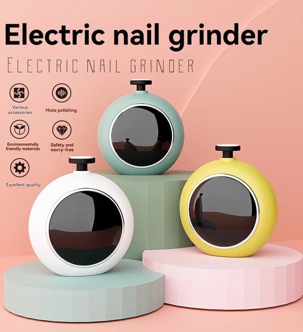 Professional Nail Care Kit Electric Nail File for Baby Adult Use, Safe Nail Grinder with LED Light, Manicure Pedicure Machine