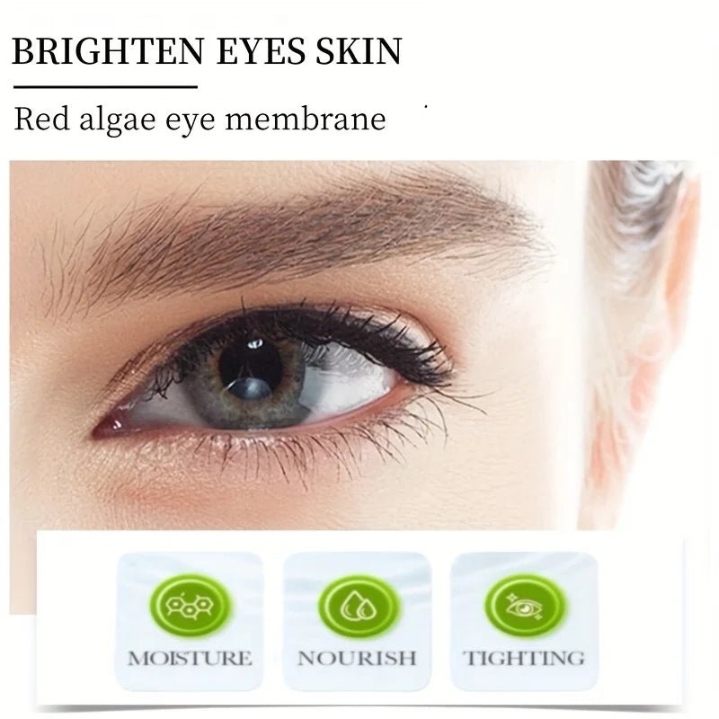 60 Pieces of Red Algae Eye Masks, Multi-Purpose Eye Patches, Containing Red Algae Extracts, Sodium Hyaluronate and Other Ingredients, to Hydrate and Moisturize the Skin, Gentle Eye Care, Texture That Is Clear and Easy to Abso