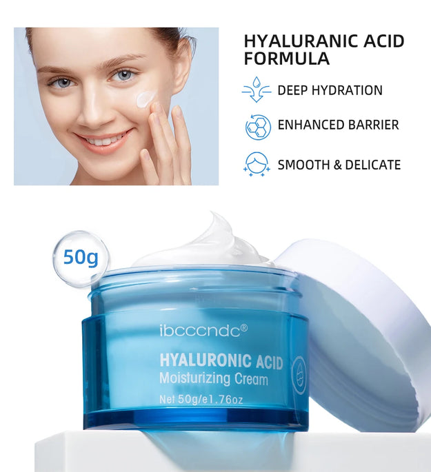 Hyaluronic Acid Hydrating Water Gel/Moisturizing Facial Cream Daily Face Moisturizer for Dry Skin Improve Dryness 50g