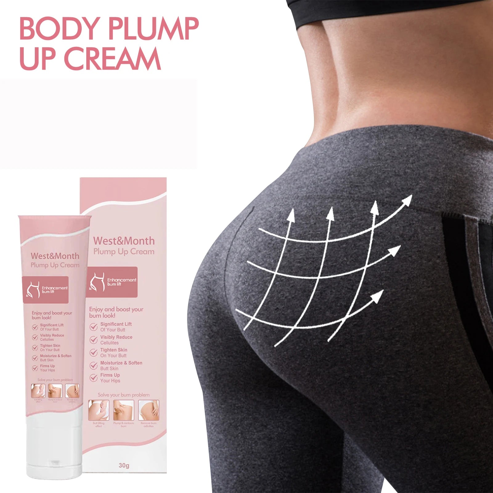 Butt Enhancement Cream Buttock Growth Enlargement Shaping Sexy Big Ass Prevent Fuller Sagging Nourishing Lift Hip Plump up Crea