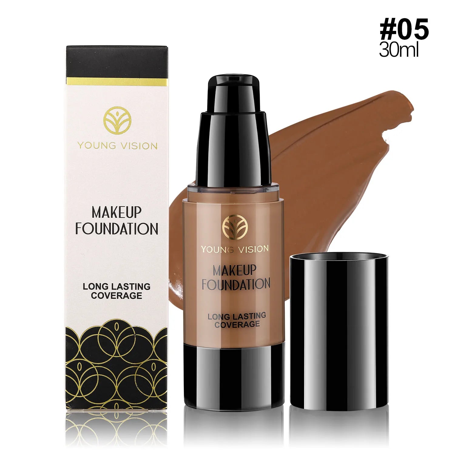 MLSMILE 6 color Powder Foundation long-Lasting Waterproof, Moisturing Sweat resistant and easy to open Oil-control concealer