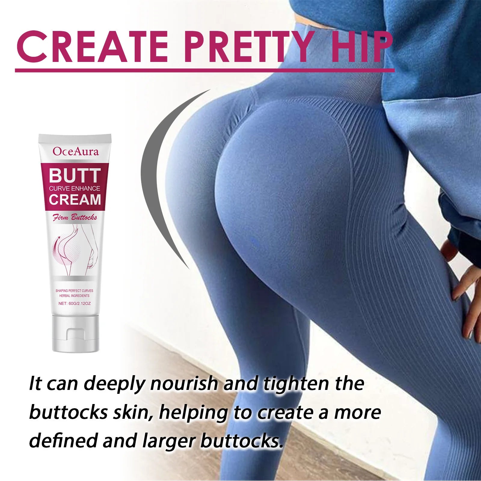 Oceaura Hip Lifting Cream Enhance Big Ass Tightening Firming Plump Beauty Sexy Butt Growth Nourish Women Buttock Shaping Creams