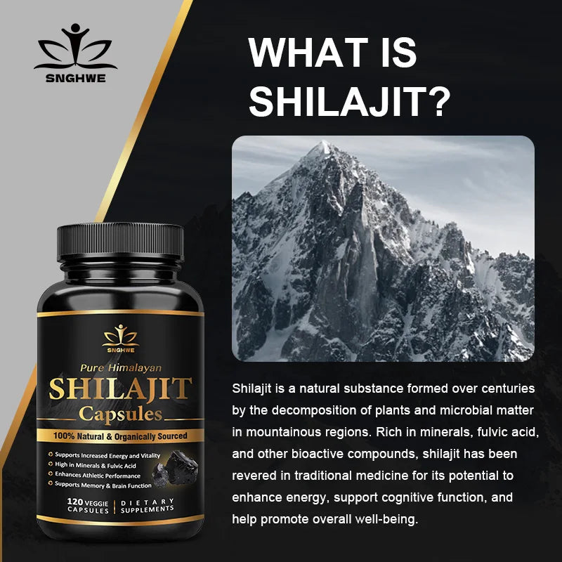 Himalaya Shilajit Capsule Original High in Trace Minerals& Fulvic Acid for Energy,Muscle Strength&Immunity, Endurance for Adult - BlissFully