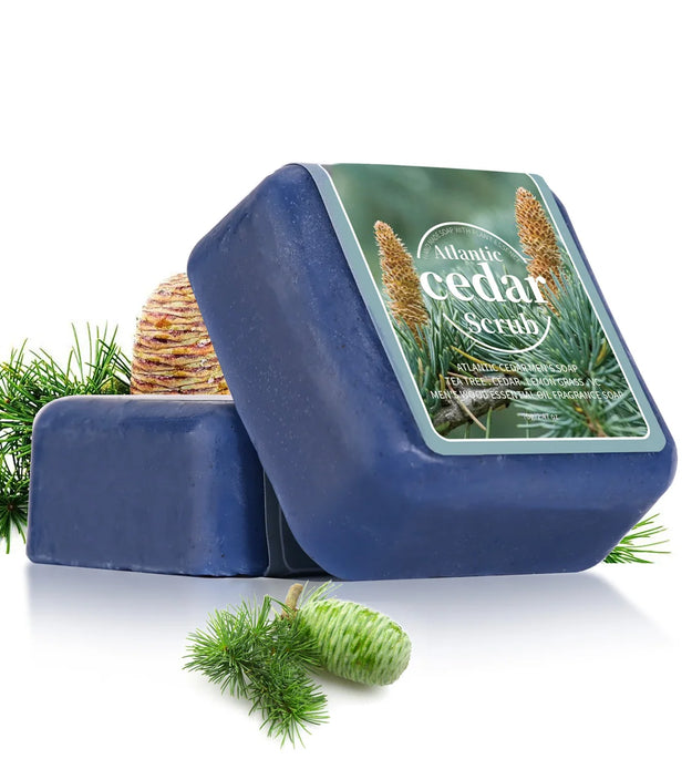 Men's Cedar Essential Oil Soap Travel Portable Hotel Soap Deep Cleansing Woody Fragrance Handmade Soap, Face and Body Soap