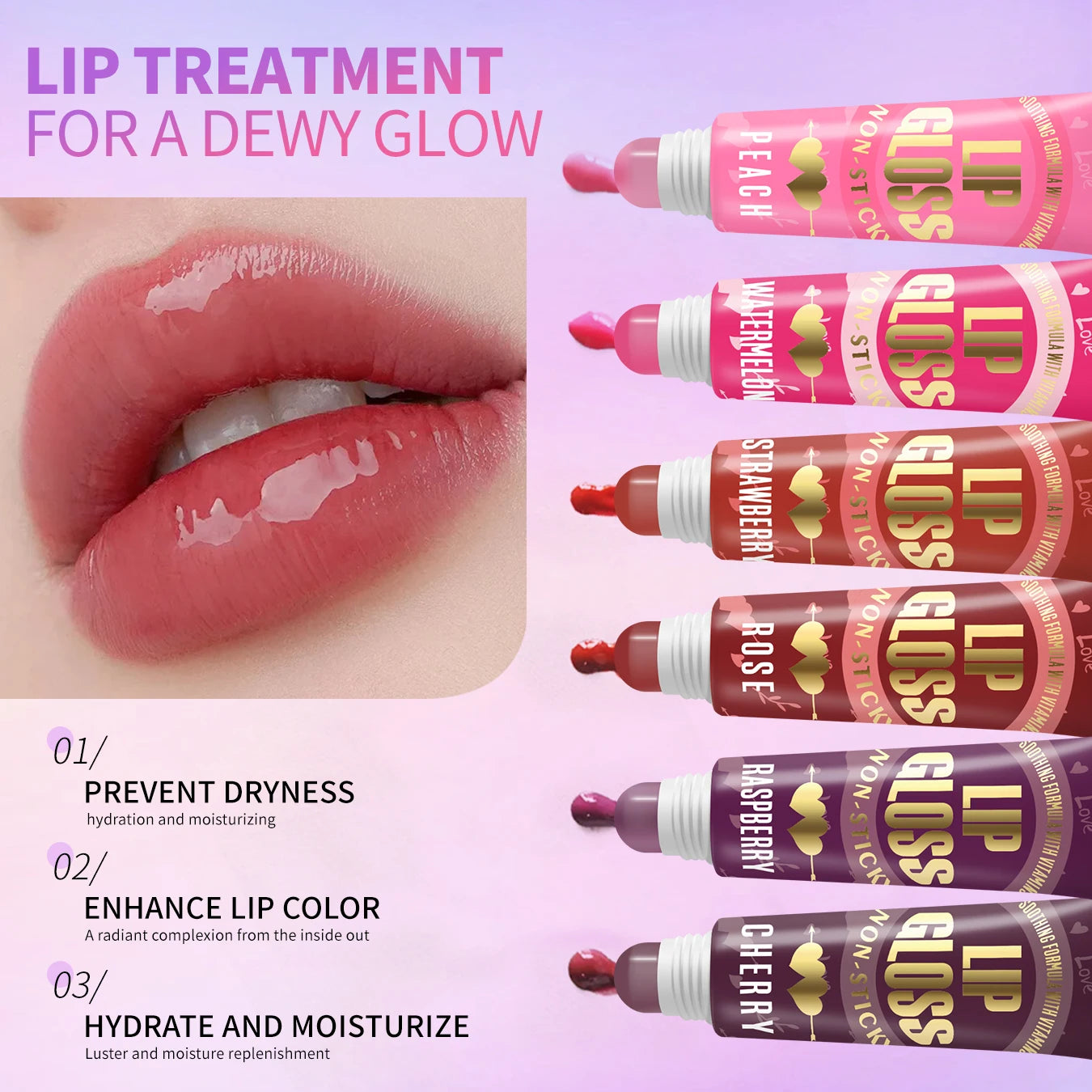 6-piece Moisturizing Lip Oil Set - Long lasting Gloss Effect, Portable Travel Kit, Thanksgiving and Christmas Gift
