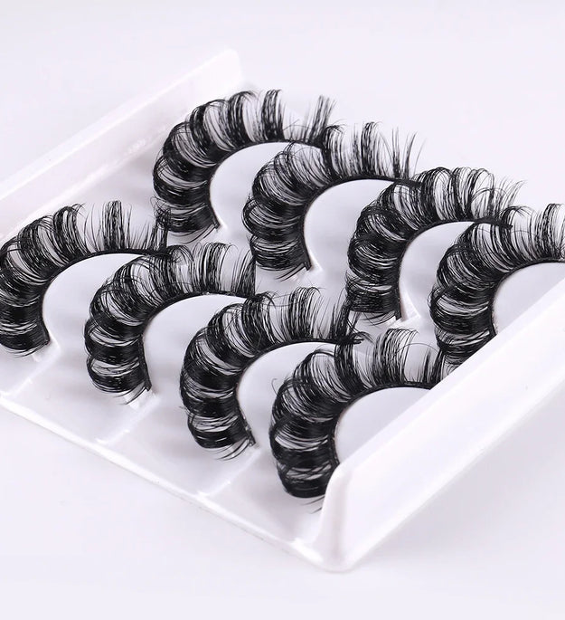 4 Pairs Russian Strip Lashes Fluffy Mink Lashes 3D False Eyelashes Russian Volume Eyelashes Fake Eyelashes
