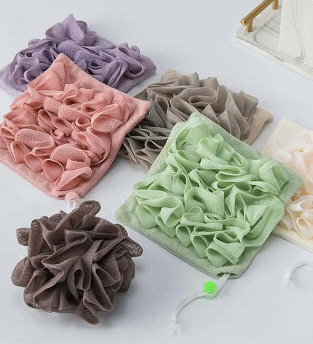 1PC Soft Loofah Sponge Bath Ball -2-in-1 Soap Dispenser And Body Scrub, Bathroom Exfoliating Shower Ball For Men Women