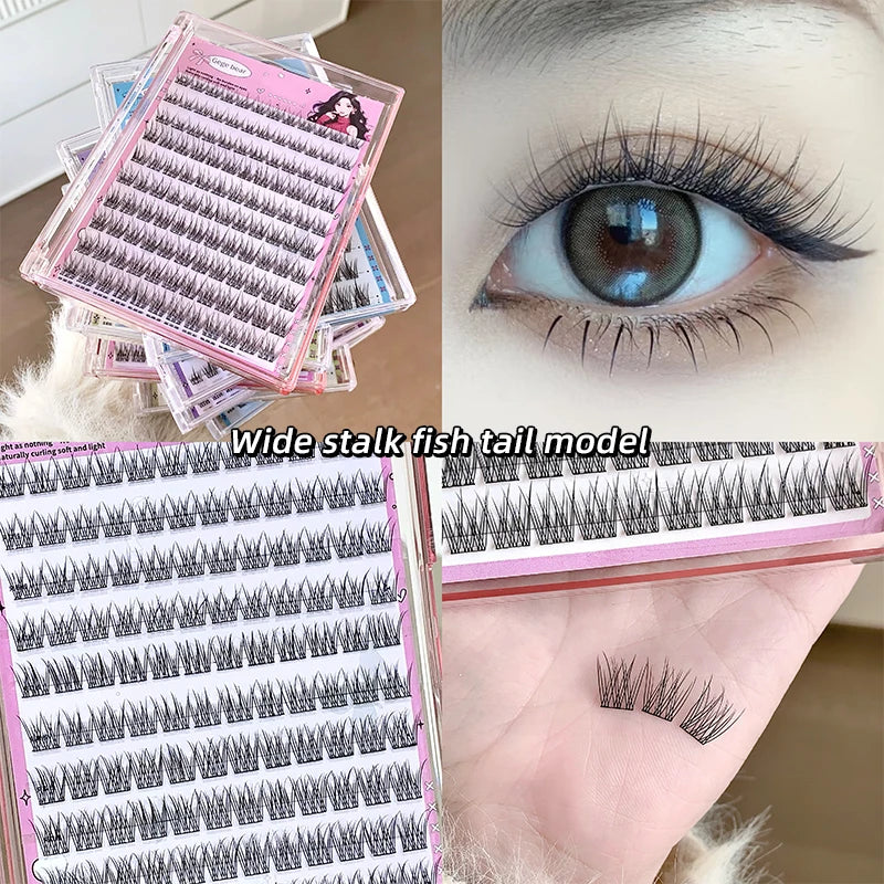Large-capacity Glue-free False Eyelashes Sunflower Natural Thick C Curling Segmented Eyelashes Suitable For Daily Use