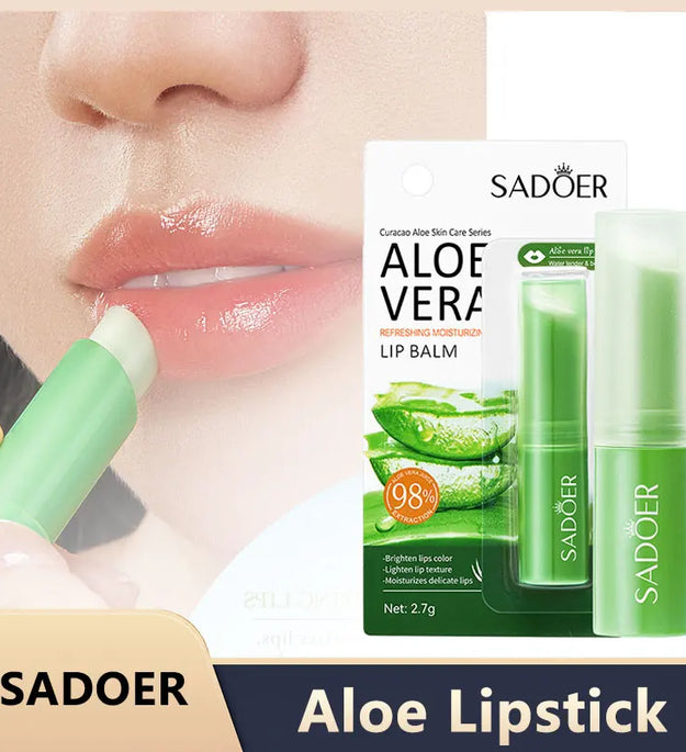 SADOER Lip Aloe Balm Nourishing, Hydrating and Moisturizing Preventing Cracking and Repairing Lips Gentle Non Irritating