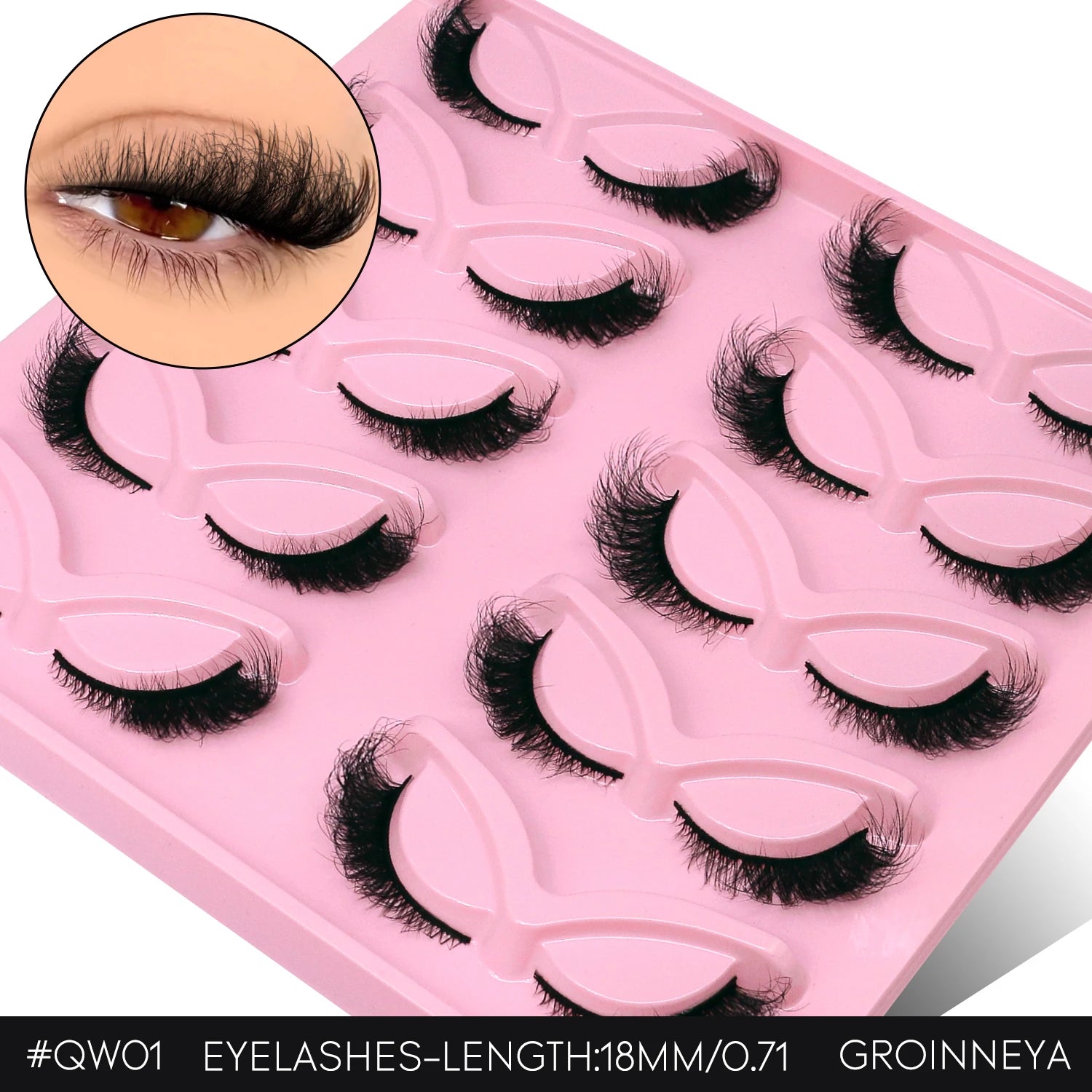 GROINNEYA Fluffy Cat Lashes 3D Faux Mink Lashes Soft Full Thick Eyelashes Wispy False Eyelashes Curly lashes wholesale lashes