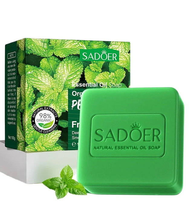 Peppermint Essential Oil Soap Body Shower Handmade Kojico Acid Tumeric Kojic Brightening Hand Sanitizer Bar Salim Bag Whitening