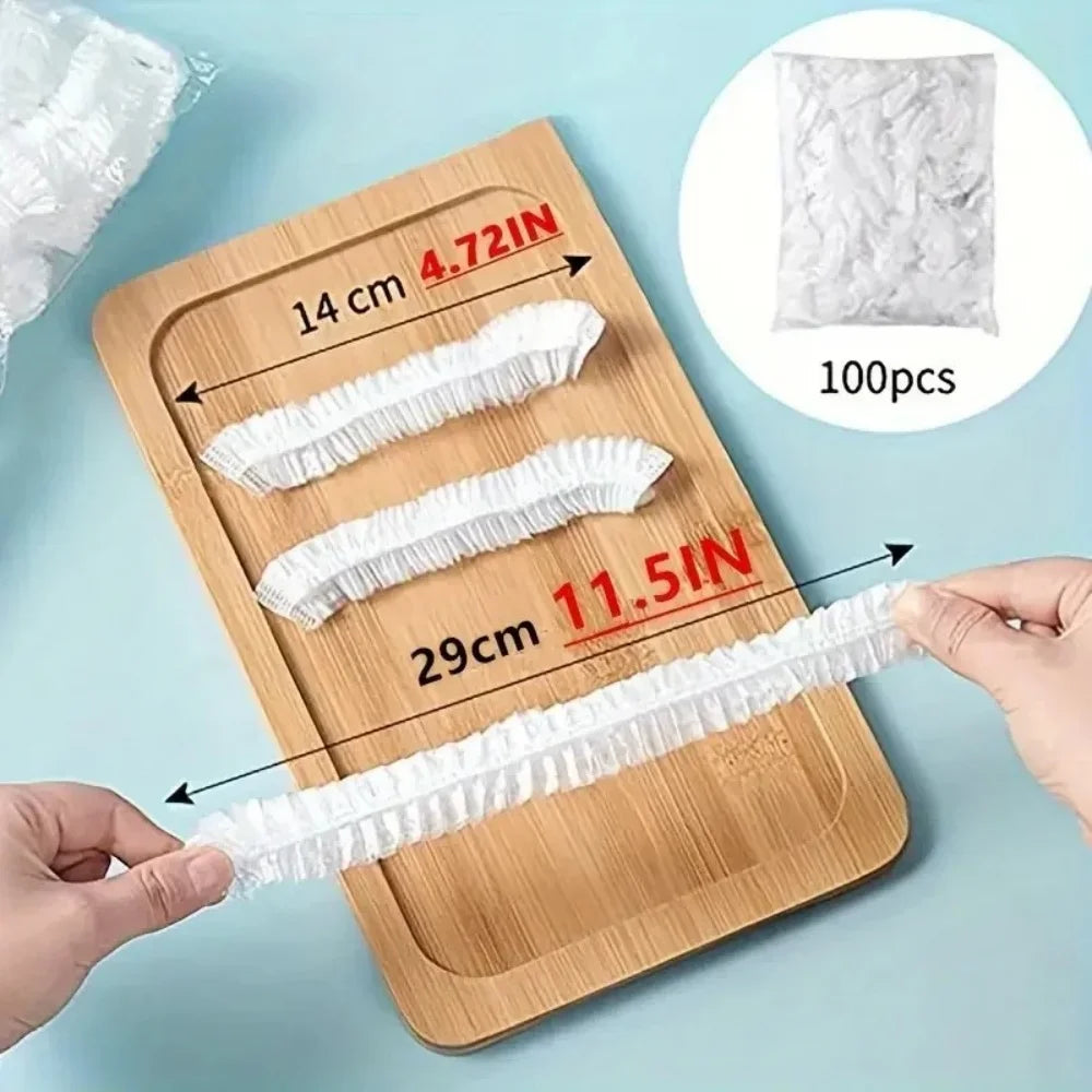 Disposable Shower Cap Food Cover for Food Preservation Stretchable Elastic Durable Plastic Wrap Convenient Plastic Wrap 100/200