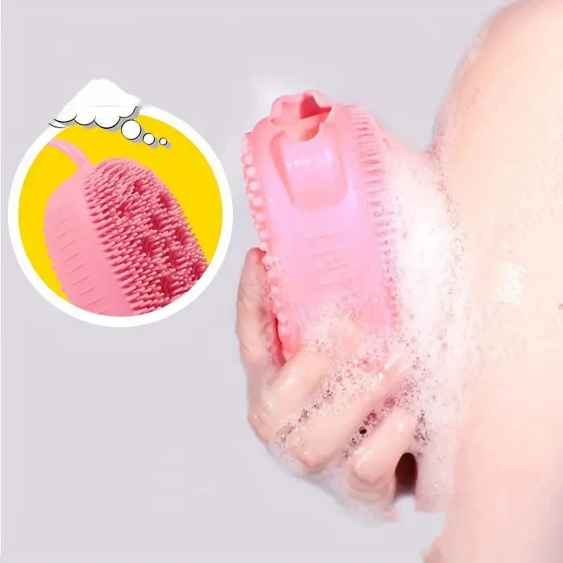 Silicone Bubble Brush Double-Sided Exfoliating Soft Bath Scrubber Massage Shower Brush Deep Body Skin Massage Cleaning Tools