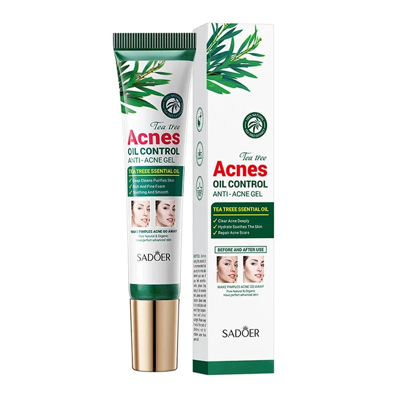 SADOER Tea Tree Acne Removing Cream Facial skincare Oil Control Face Gel Creams Hydrating Moisturizing Facial Cream Skin Care - BlissFully