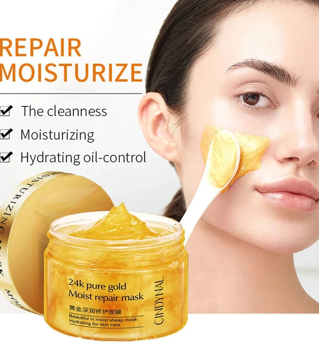 24K Gold Collagen Moisturizing Face Cream Sleeping Facial Mask Firming Nourishing Hydrating Cream Skin Care 120g