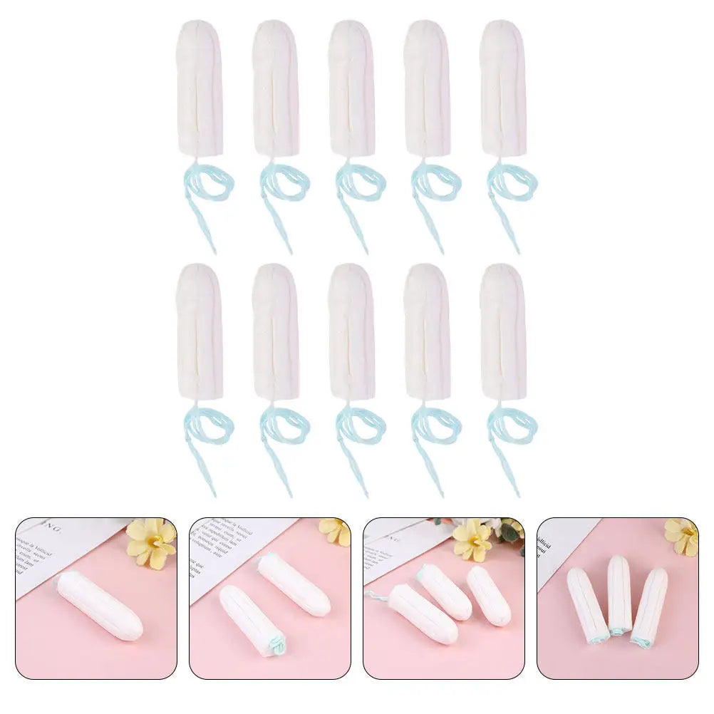 10Pcs Female Sanitary Tampons One-Time Lightweight Compact Cotton Menstrual Tool Super Absorbent Breathable Supplies