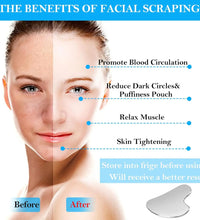 Stainless Steel Gua Sha Scraping Massage Roller - Facial & Body Beauty Tool for Skin Care, Lymphatic Drainage, Anti-Aging - BlissFully