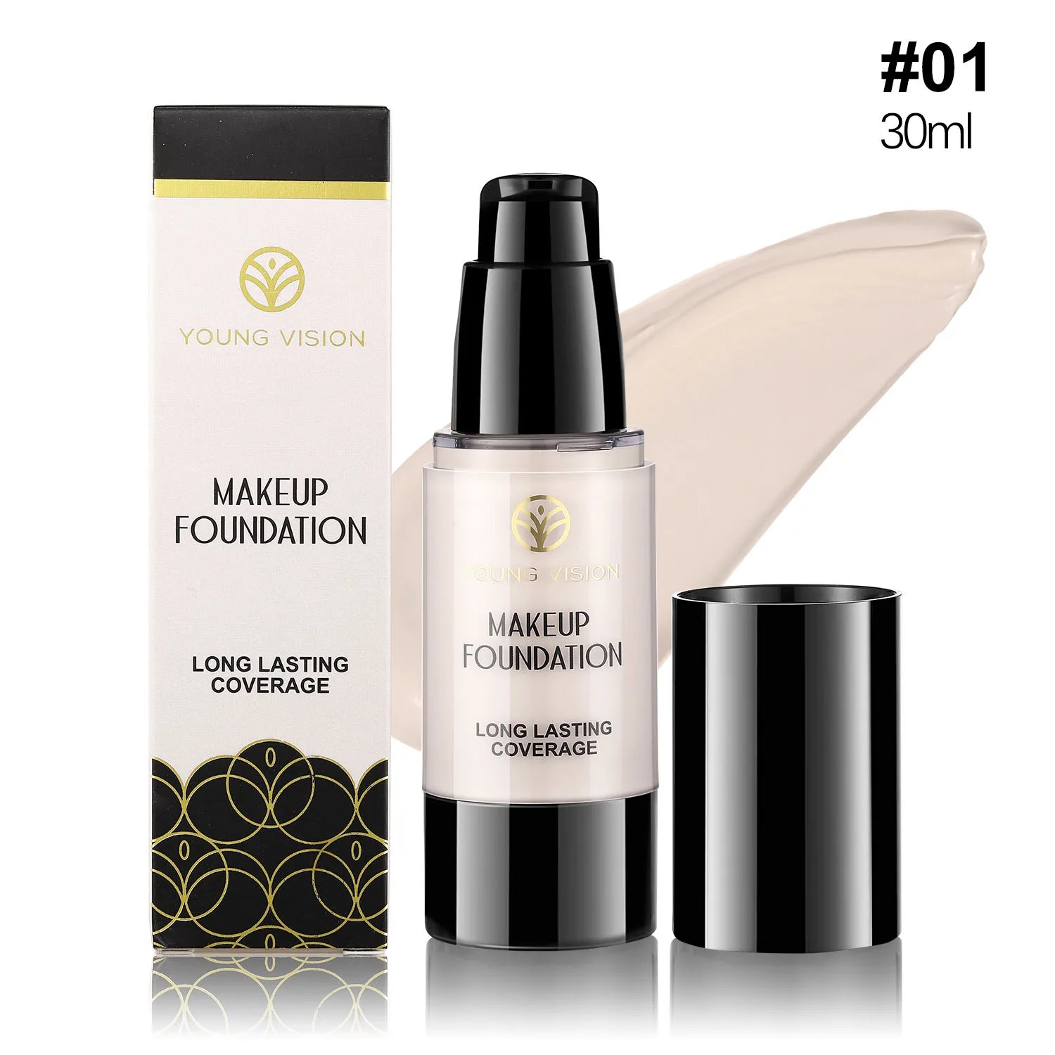 MLSMILE 6 color Powder Foundation long-Lasting Waterproof, Moisturing Sweat resistant and easy to open Oil-control concealer