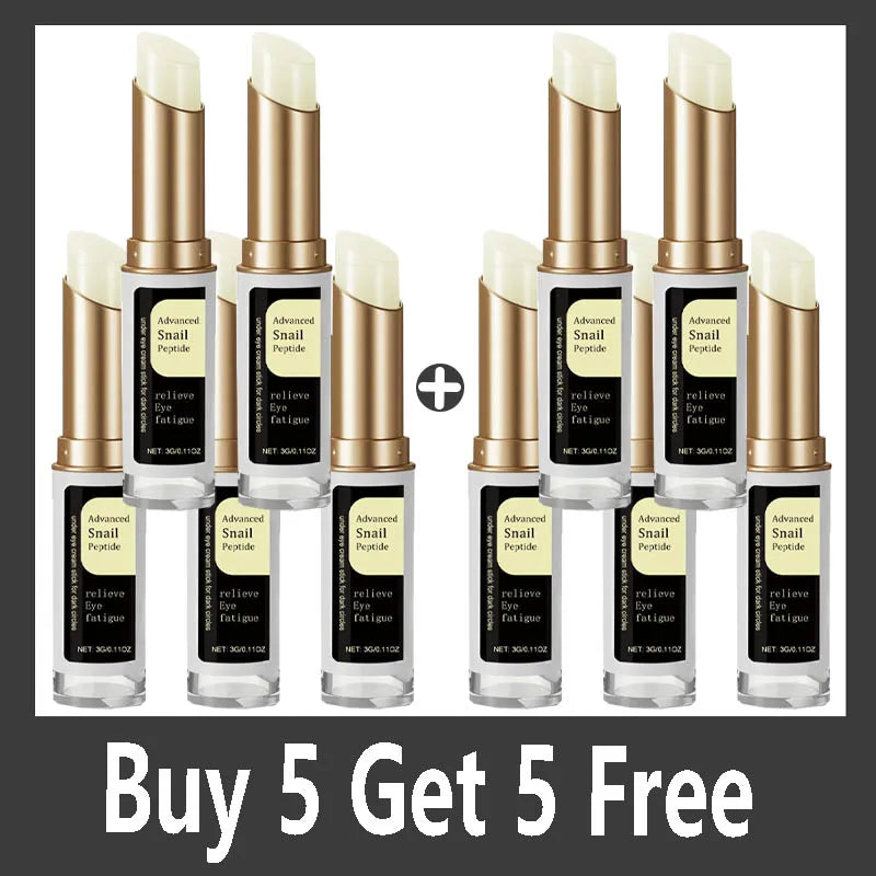 Snail Peptide Eye Cream stick reduce Dark Circles Eye Bags Firming Brightener Anti aging nourishing moisturize Eye Cream - BlissFully