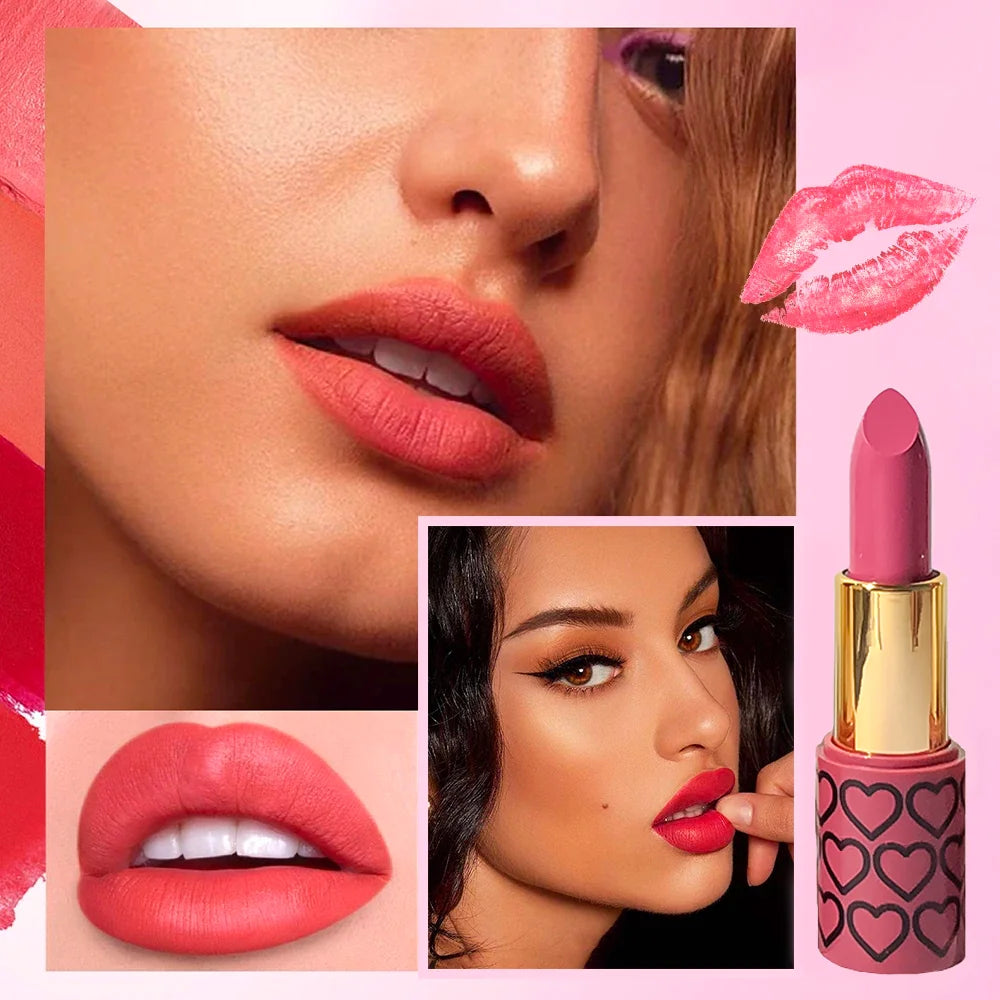 6 Colors Lipstick Set Matte & Glitter Velvet, Waterproof Long-Lasting, Easy Apply, Unisex Gift for Daily, Party, Xmas, Halloween