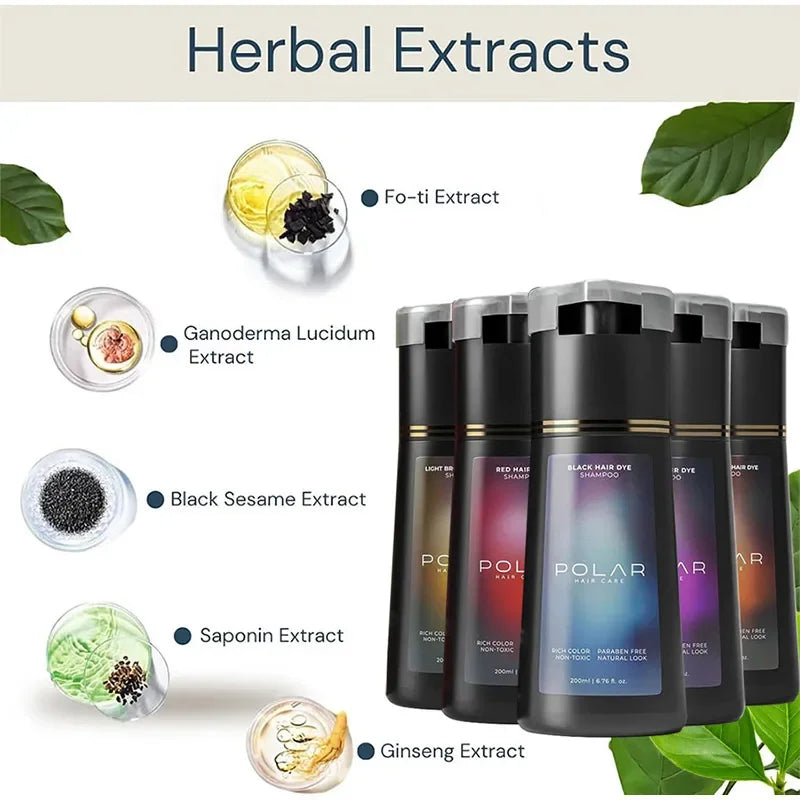 3-in-1 Hair Dye Shampoo  Quick Color Shampoo White Hair Quick Blackening Shampoo Oil Control Fluffy Shampoo Product Nourish Hair - BlissFully