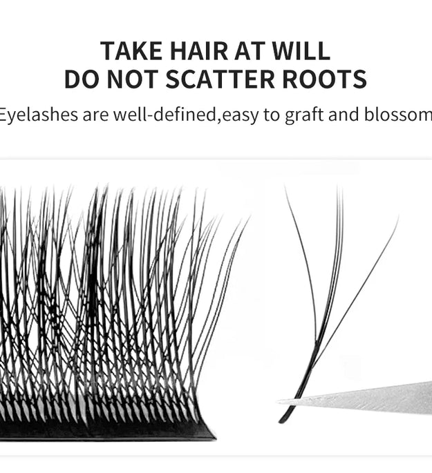 NATUHANA 3D W Shape Lashes Premade Volume Fan Lash Extensions Natural W Style Lashes Faux Mink Individual Lashes Makeup(2.0)