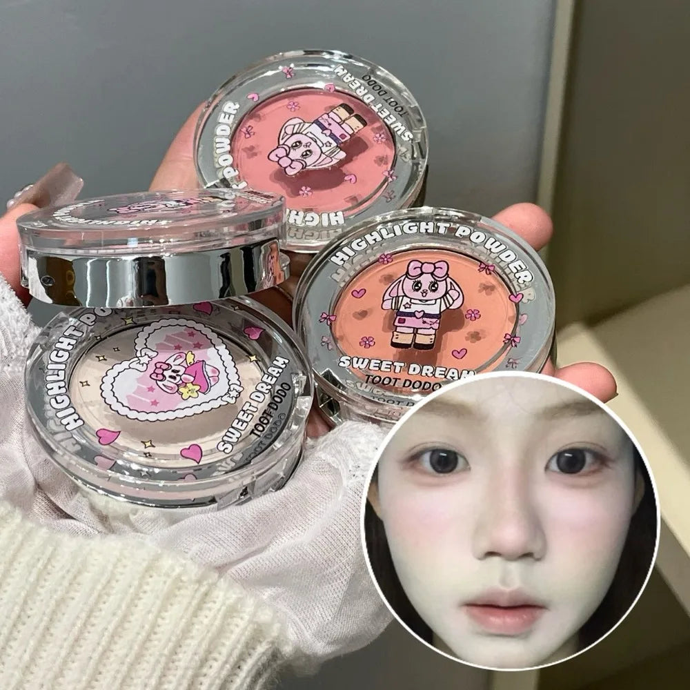 Sweet Dream Matte White Highlighter Powder Natural Korea Face Rouge Palette Contour Blush Brigthening Reparing Makeup Plate