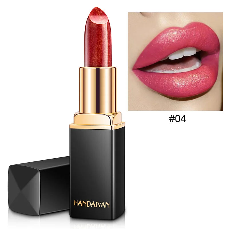 Handaiyan Diamond Glitter Lipstick Shimmer Sexy Pigments Makeup Long Lasting Waterproof Profissional