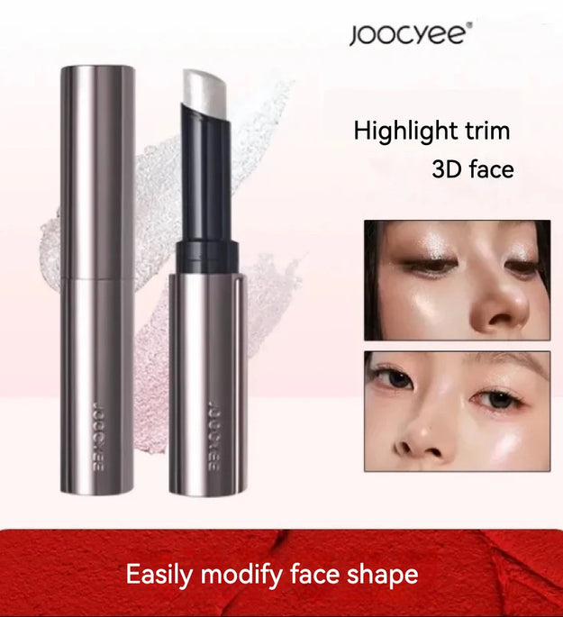 Joocyee Jelly Highlighter Stick Diamond Shimmer Long-Lasting Weightless Feel Waterproof Champagne Cosmetics Face Makeup