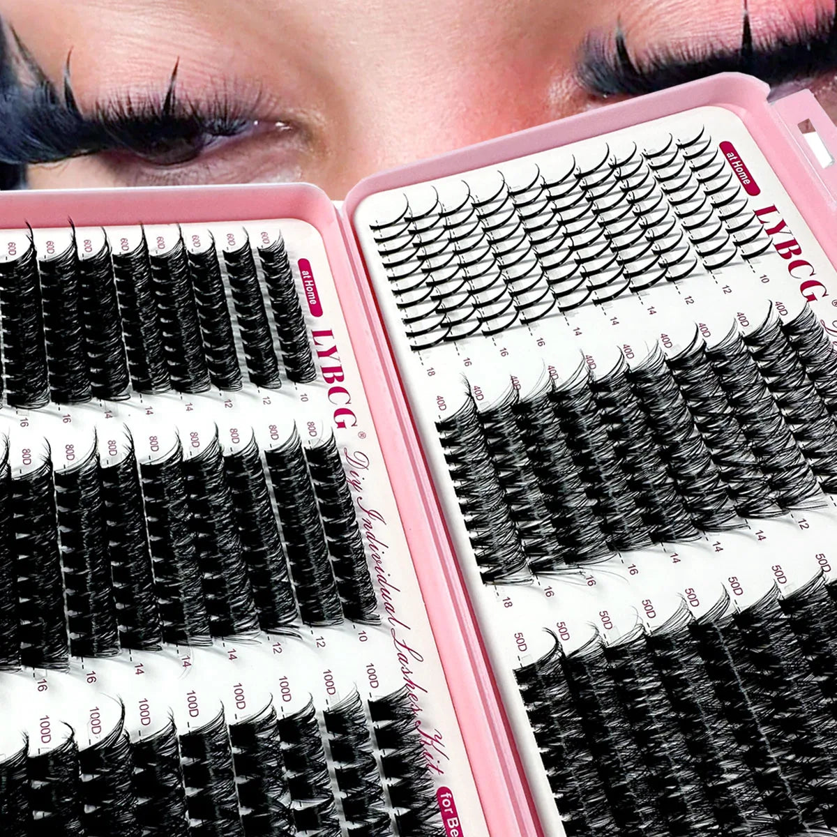 Spikes Lash Individuals Volume Eyelash Clusters D-Curly Lash Clusters Kit 10-20MM DIY Eyelash Extensions,6 Styles Lash Clusters