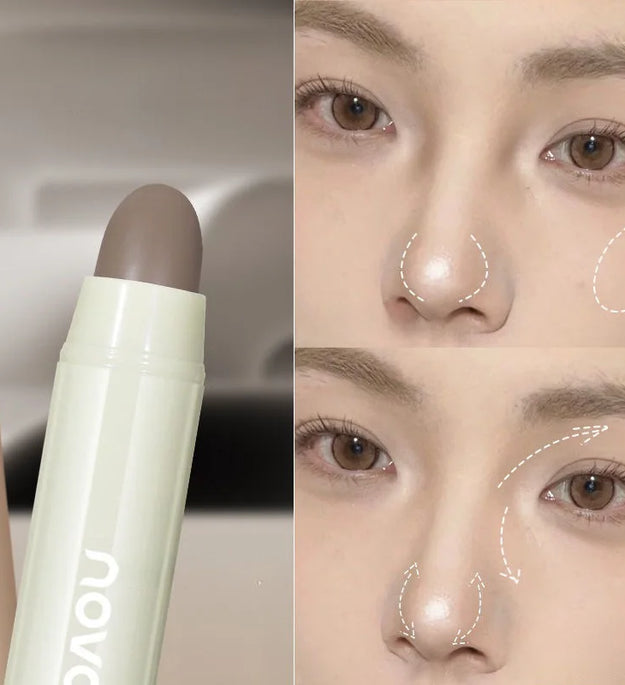 Matte Grey Contour Stick Nose Shadow Cream Three-Dimensional Facial Bronzer Concealer Cosmetics Pearl White Highlighters Makeup