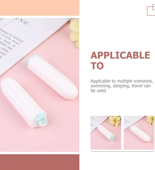 50Pcs Sanitary Tampons Cotton High-Grade Material Finger Push- Day Night Use Female Menstrual Supplies Comfortable