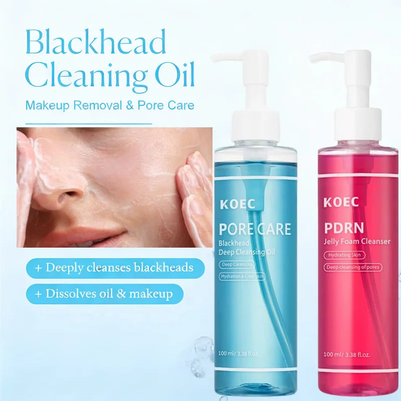 Korean PDRN Jelly Cleansing Oil Facial Makeup Remover Moisturizing Face Cleansing Oil Shrink Pores Removal Deep Cleansing Oil