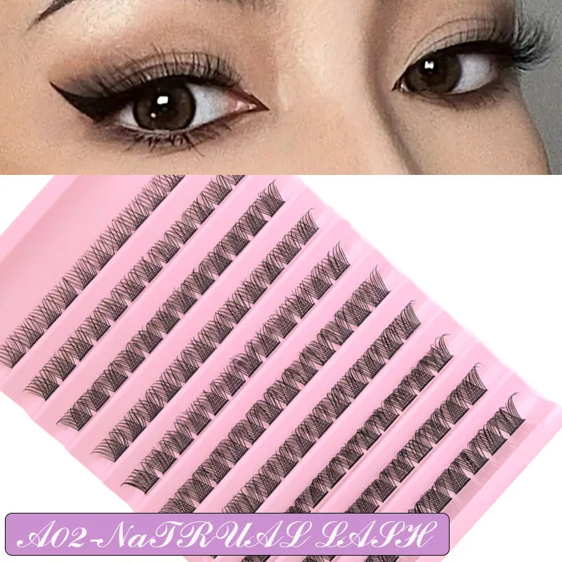 DIY Eyelash Extension Kit Individual Lashes Cluster Mix Lash Clusters with Lash Bond and Seal and Lash Accessories