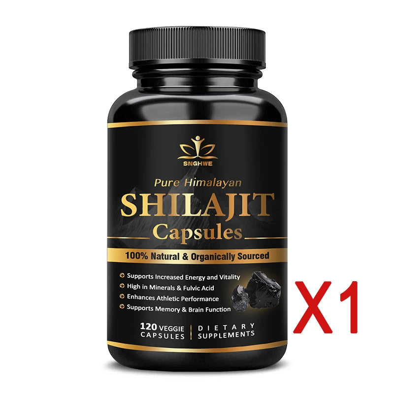 Himalaya Shilajit Capsule Original High in Trace Minerals& Fulvic Acid for Energy,Muscle Strength&Immunity, Endurance for Adult - BlissFully