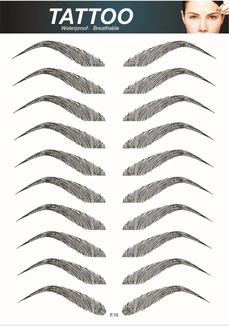 4D Hair Like Eyebrows Makeup Waterproof Eyebrow Tattoo Sticker Long Lasting Natural Fake Eyebrow Stickers Cosmetics 10 pairs 1PC