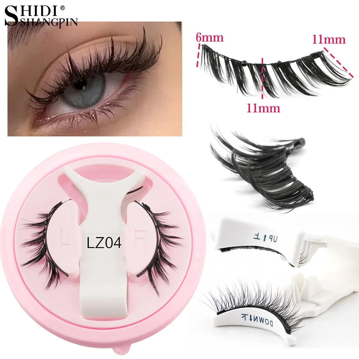 1 Pair Reusable Magnetic Eyelashes Set With Magnetic Tweezers Natural Faux Mink Lashes Fluffy Fake Eyelash Extension Makeup Tool