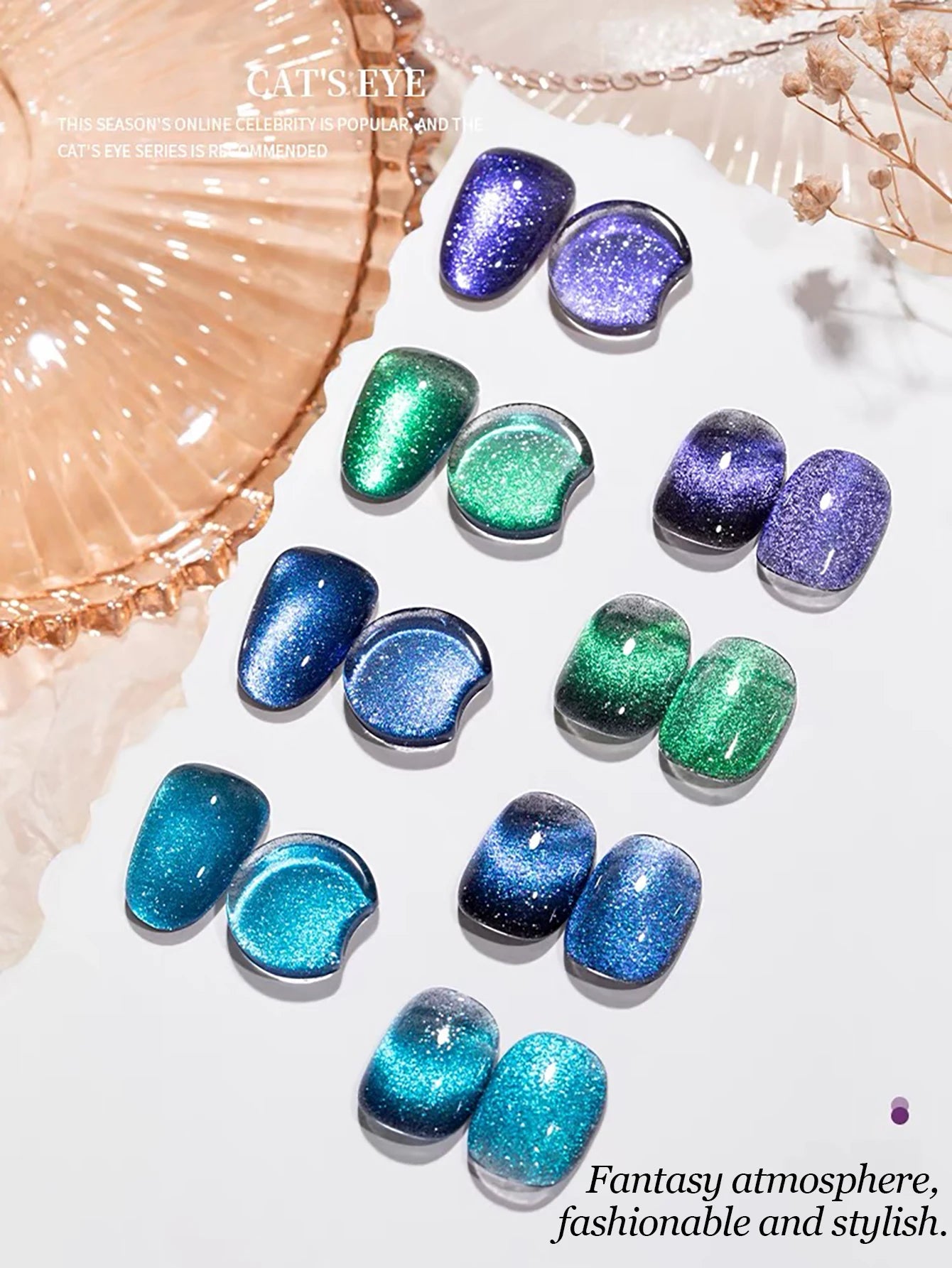 WS Black Glass Cat Magnetic Gel Nail Polish Punk Style Nail Art Manicure Varnis Semi Permanent Gel for Winter Nail Supplies