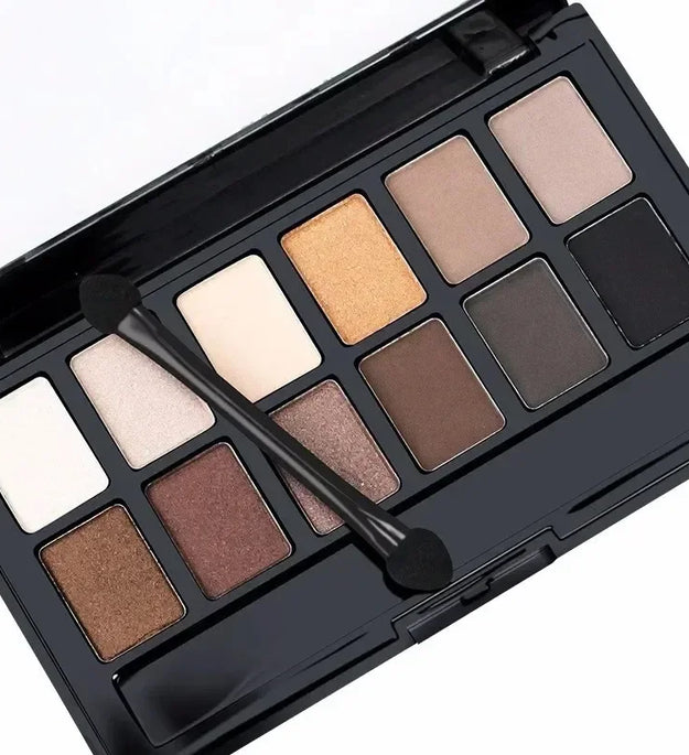 Professional 12 Colors Eyeshadow Palette Natural Shimmer Matte Nudes Cosmetic Eye Makeup Plate for Makeup Artists