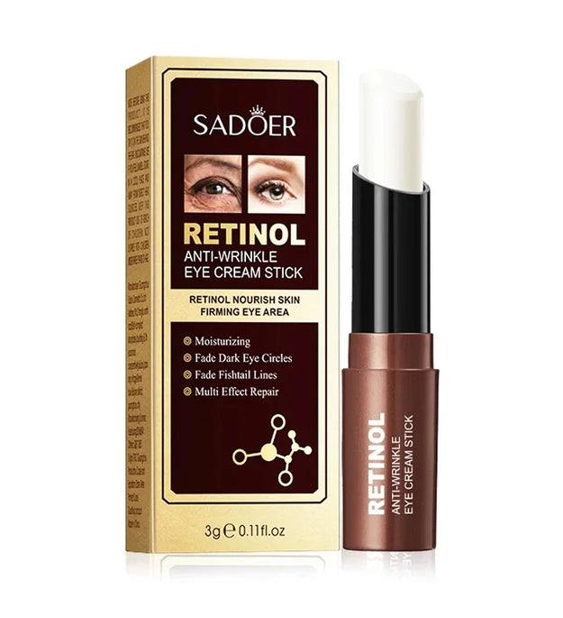 SADOER Retinol Eye Cream Stick Anti Dark Circles Under the Eyes Moisturizing Firming Eyes Cream Eye Skin Care Products
