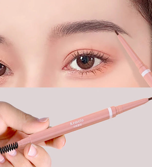 1.5mm Ultra Fine Double-Ended Eyebrow Pencil Automatic Rotating Natural Waterproof Long Lasting Professional Eyebrow Pen Makeup