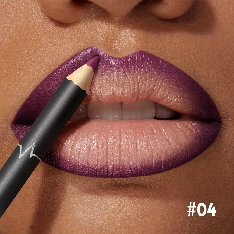 Waterproof Matte Lipliner Pencil Red Contour Tint Lipstick Long Lasting Non-stick Cup Moisturising Lips Makeup 12 Colors