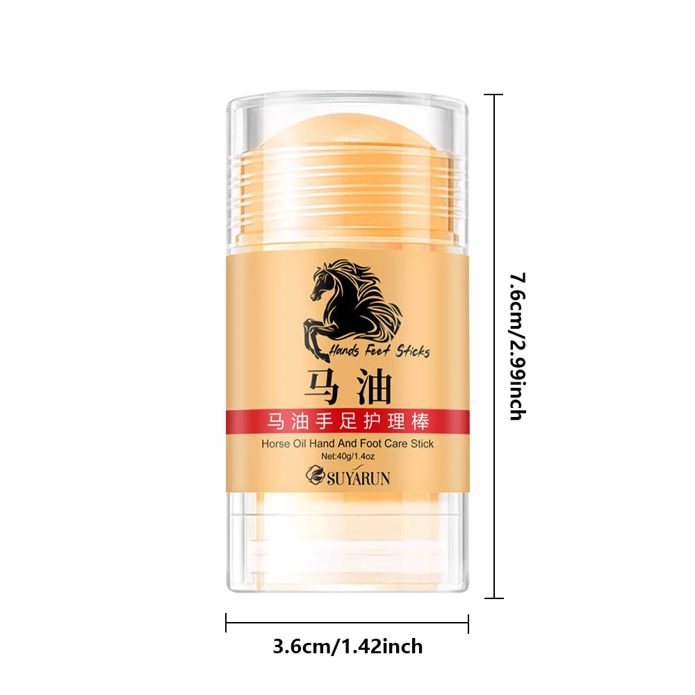 SUYARUN Premium Horse Oil Hand Foot Care Stick-Intense Moisturizing&Repairing Balm for Dry Cracked Skin, Cream for Hands, Feet.