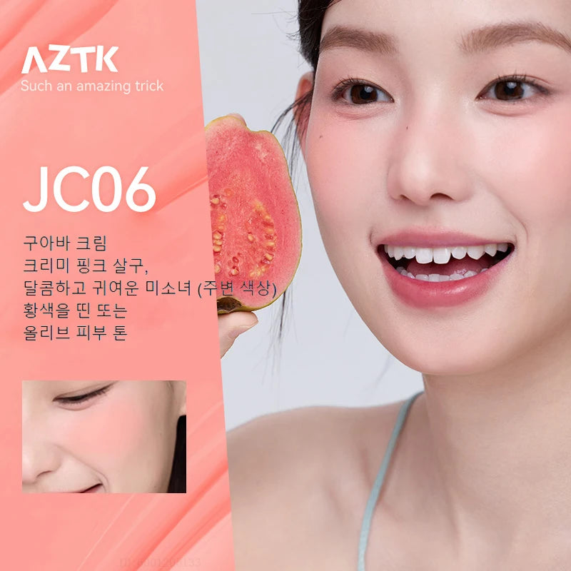 AZTK Blusher Color Face Makeup Rendering Liquid Blush JC04 Moisturizer Longlasting Beauty Expands Contracts Cheek Cosmetics