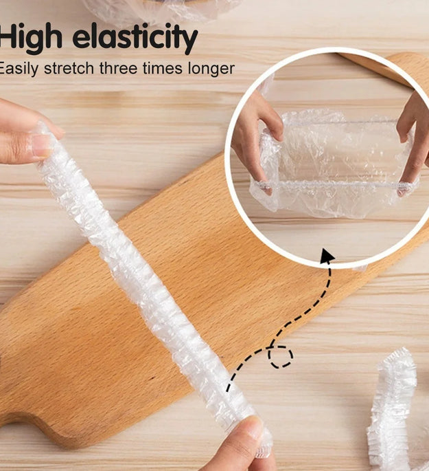 Disposable Shower Cap Food Cover for Food Preservation Stretchable Elastic Durable Plastic Wrap Convenient Plastic Wrap 100/200