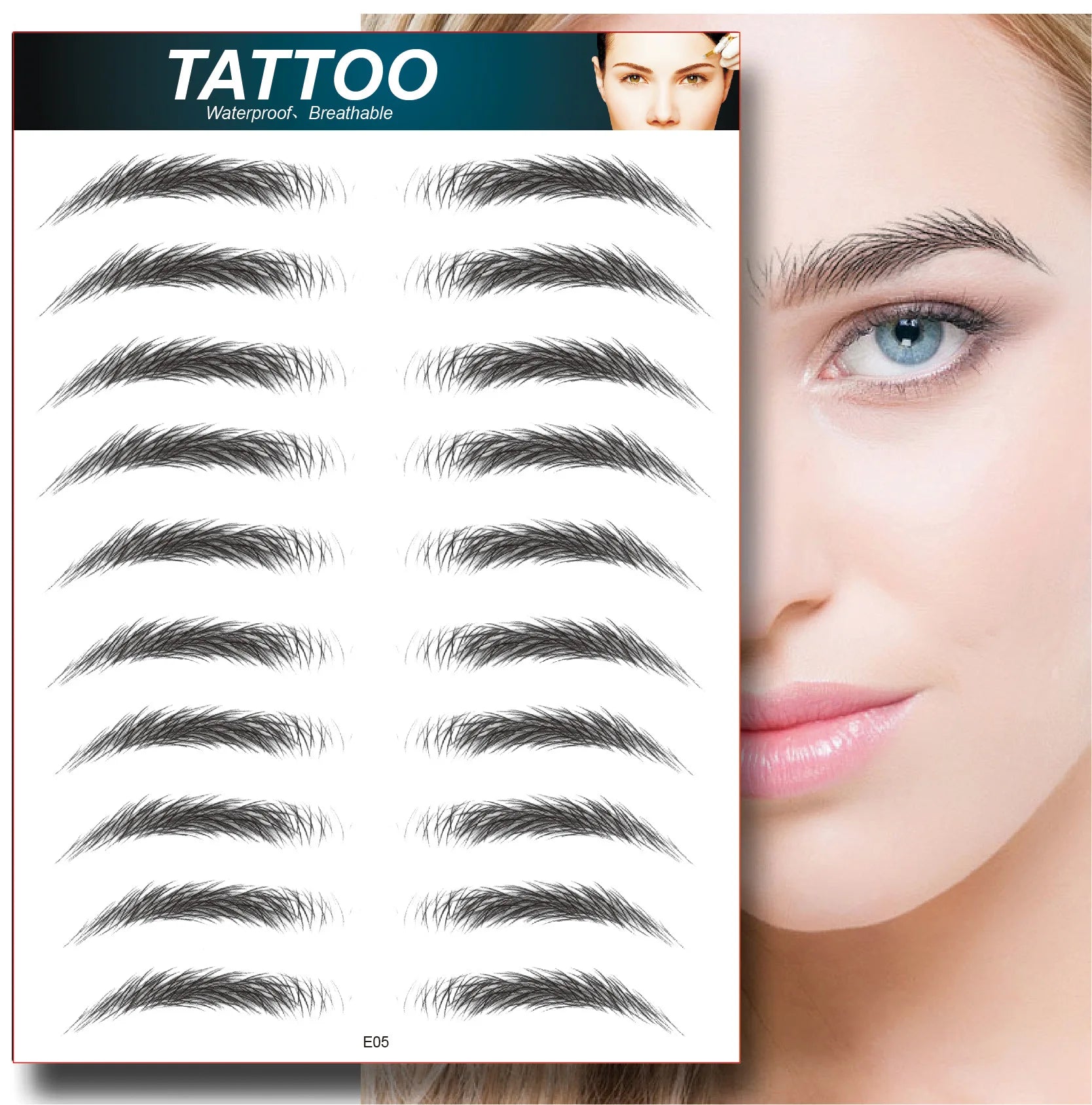 4D Hair Like Eyebrows Makeup Waterproof Eyebrow Tattoo Sticker Long Lasting Natural Fake Eyebrow Stickers Cosmetics 10 pairs 1PC
