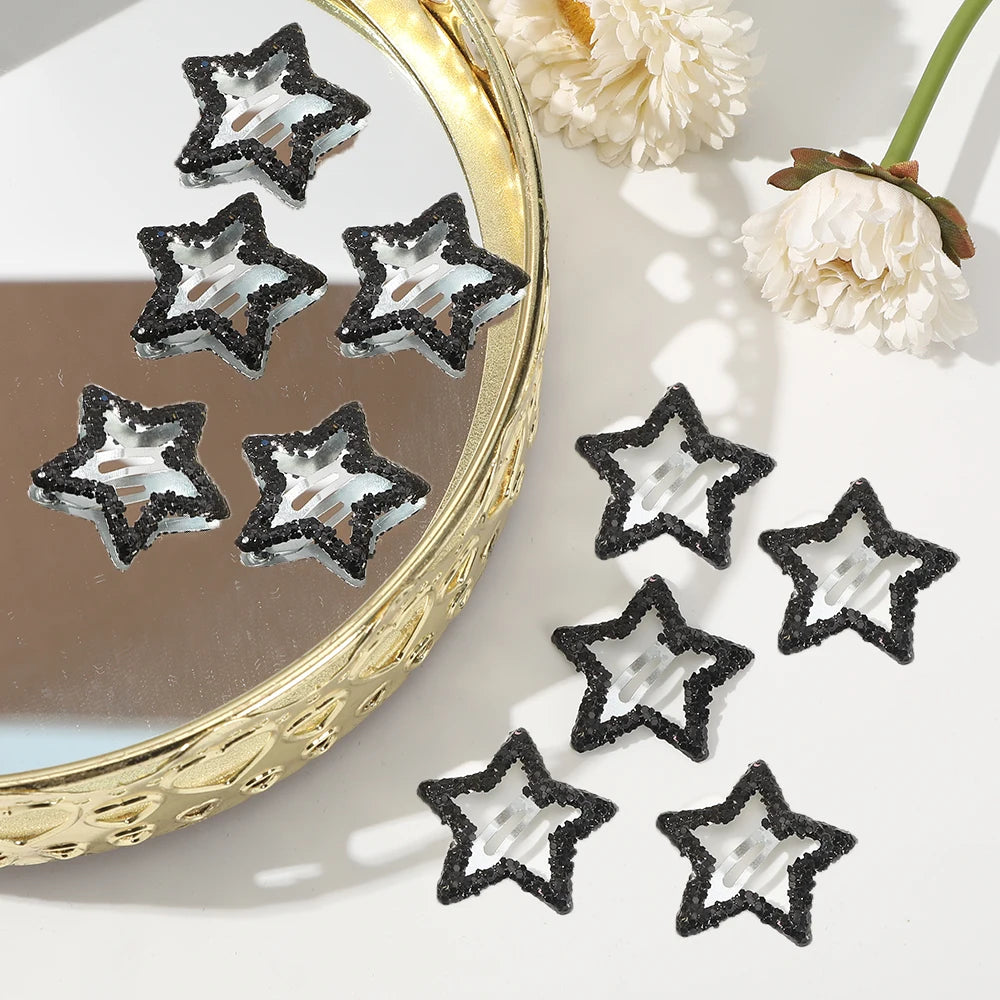 AWAYTR 5 Pcs Hollowed Star Hair Clips Star Snap Hairpins Sweet Headpiece Hair Barrettes Hair Accessories for Girls Dropship